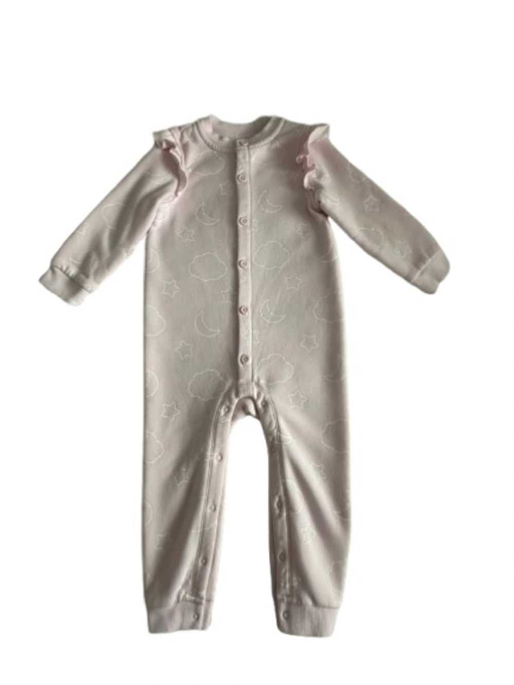 cloud island Baby Girl 24 M Light Pink & White Cloud/Moon Baby One-Piece Romper